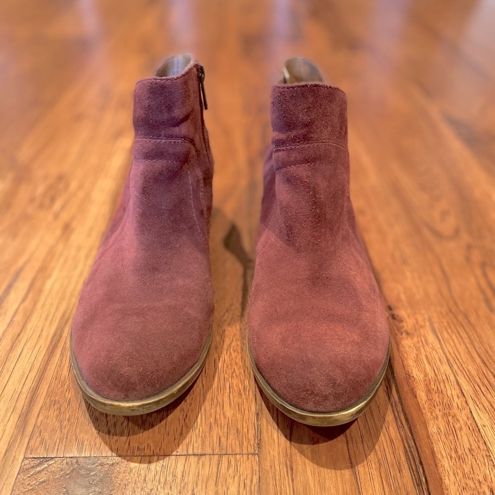 Maroon suede Lucky Brand Booties-Size 8.5
